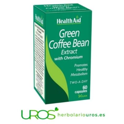 Café verde con Cromo Health Aid (Green Coffee) Café Verde con cromo HealthAid: Quemagrasas que buscabas Una ayuda natural en cápsulas para adelgazar y bajar el peso de manera efectiva y segura