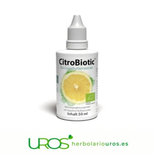 CitroBiotic en líquido - Semillas de Pomelo Semillas de pomelo en extracto líquido para mejorar tus defensas La vitamina C que te aporta es una ayuda natural para tu sistema inmune