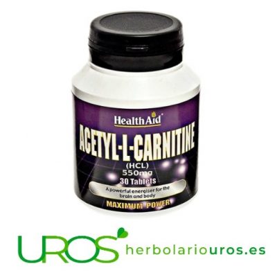 Acetil-L-Carnitina de Health Aid: Carnitina pura en cápsulas Acetil-L-Carnitina pura en cápsulas - suplemento natural para tu energía Suplemento de Acetil-L-Carnitina de Health Aid