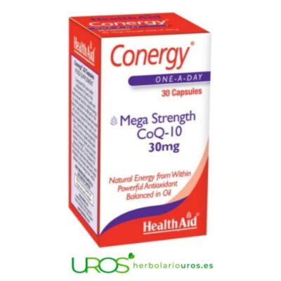 Conergy (CoQ-10) - Coenzima Q10 de Health Aid Conergy (CoQ-10) de laboratorios Health Aid Coenzima Q10 de HealthAid - para tu energía celular