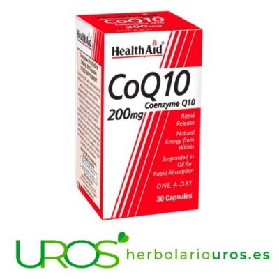 CoQ10 HealthAid: Coenzima Q10 de Health Aid 200 mg CoQ10 HealthAid - Coenzima Q10 pura de Health Aid Coenzima Q10 de laboratorios Health Aid - aporte de energía que necesitas