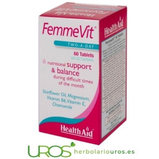 Remedio natural para la mujer: FemmeVit Health Aid - para un mejor equilibrio hormonal en la mujer FemmeVit de HealthAid - ayuda hormonal femenina Un suplemento natural pensado para el equilibiro hormonal en la mujer - una ayuda natural efectiva en casos de desequilibiro de las hormonas femeninas
