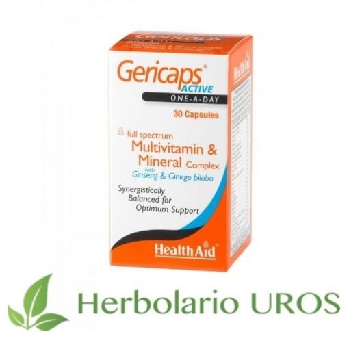 Gericaps Active HealthAid Suplemento natrural Multivitaminico y minerales