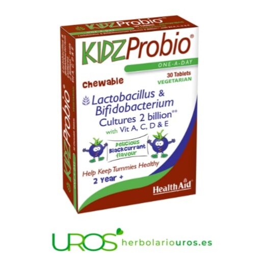 KidzProbio Polvo HealthAid - Probióticos con Vitaminas para niños en polvo para niños KidzProbio Polvo de HealthAid Probióticos con Vitaminas para niños