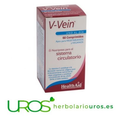 V-Vein de Health Aid - una ayuda natural y un remedio para tu circulación saludable V-Vein de laboratorios naturales Health Aid V vein es un suplemento natural de Health Aid pensado para una circulación sanguínea saludable y como ayuda en casos de piernas hinchadas y retención de líquidos