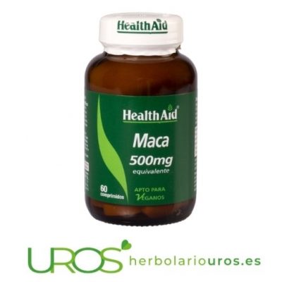 Maca HealthAid - cápsulas de maca pura de lab. HealthAid - remedio natural que aporta energía y vitalidad