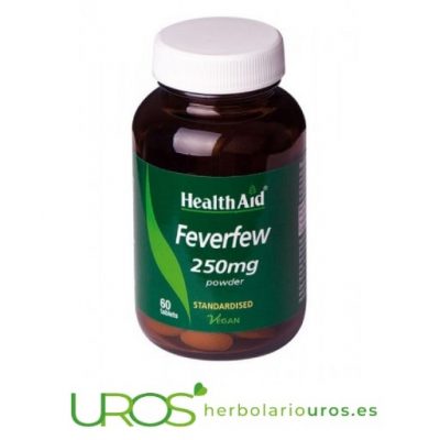 Matricaria de HealthAid: Propiedades y beneficios Matricaria en cápsulas como alivio natural de dolores de cabeza y con propiedades antiinflamatorias Las cápsulas de matricaria (Feverfew HealthAid) son un un suplemento natural con propiedades analgésicas y antiinflamatorias