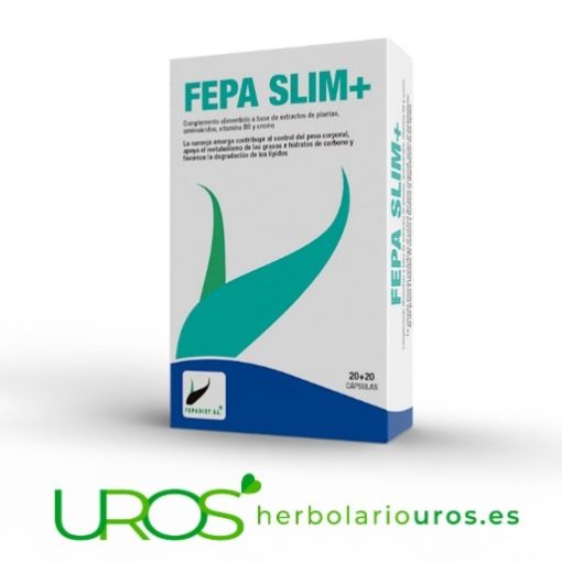 Fepa Slim Plus - Ayuda Natural Para Adelgazar Fepa Slim + : Adelgazante Natural Con Cromo Aminoácidos, Vitamina B6 Y Cromo - Control Del Peso Corporal, Mejor Metabolismo De Las Grasas E Hidratos De Carbono 