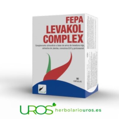 Fepa Levakol Complex Suplemento natural para ayudarte con tu colesterol alto Tu complemento alimenticio a base de arroz de levadura roja, extractos de plantas, coenzima Q10 y policosanol