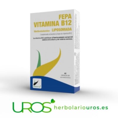 Fepa Vitamina B12 liposomada en cápsulas - Metilcobalamina pura Cápsulas de Fepa Vitamina B12 liposomada tu - metilcobalamina pura Debido a su formulación liposomada se absorbe más y tiene más efecto terapéutico