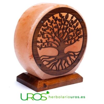 Lámpara de sal Árbol de la vida con cable y LED Lámpara de sal árbol de la vida - tu lámpara de cristales de sal La lámpara de sal grande para crear tu ambiente puro y agradable