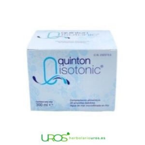 Quinton isotonic 30 ampollas Tu agua del mar siguiendo las indicaciones del fisiólogo René Quinton Quinton isotonic de 30 ampollas es tu agua de mar oceánica, microfiltrada en frío y reducida a la isotonía fisiológica