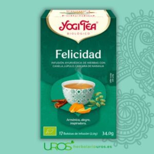 Yogi tea Felicidad - para tu bienestar y relax Yogi tea Felicidad: tu infusión ayurvédica pensada para tranquilidad Tu infusión ecológica relajante - tu infusión ecológica de hierbas y especias